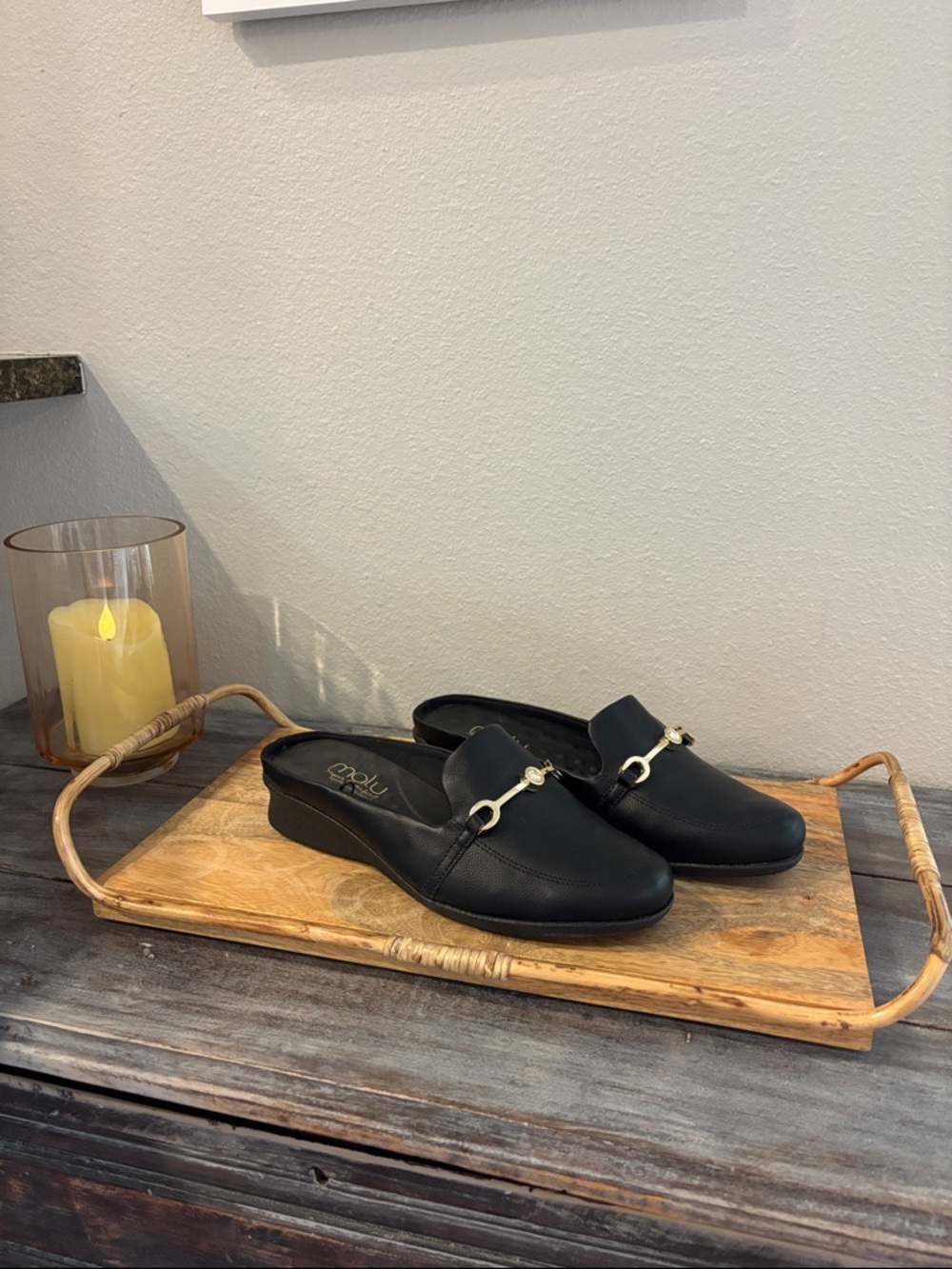 New Malu super comfort mules slides slip on shoes 8 USA BLACK GORGEOUS COMFY